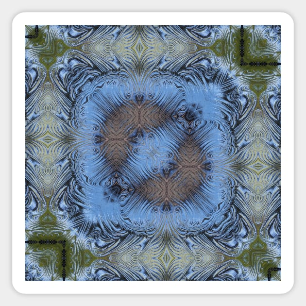 SQUARE DESİGN OF SHADES OF SKY BLUE. A textured floral fantasy pattern and design Sticker by mister-john